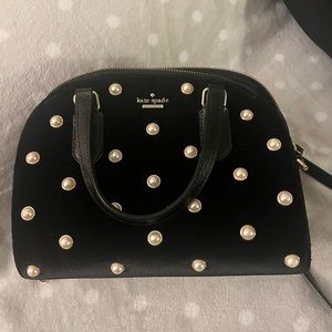 Kate Spade Black Velvet With Pearls Laurel Way Mini Reiley